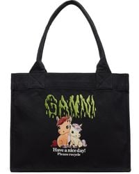 Ganni - Pony Printed Large Tote - Lyst
