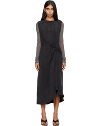 Studio Nicholson - Robe Midi Delph Noire - Lyst