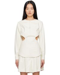 Issey Miyake - Off- Figure Faux-leather Shirt - Lyst