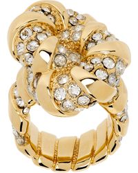 指輪・リング Lanvin Golden Brass Rhinestone Melodie Ring Lanvin Golden Brass Rhinestone Melodie Ring in Metallic