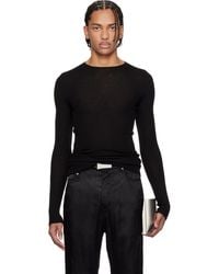 Rick Owens - ブラック Temple リブ ラウンドネック セーター - Lyst