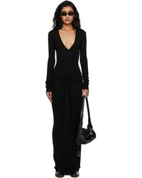 Entire studios - Long Sleeve V Neck Maxi Dress - Lyst