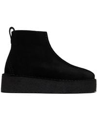 Clarks Black Trek Wedge Boots | Lyst