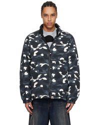 A Bathing Ape - Blouson Réversible Noir Rembourré En Duvet À Motif Camouflage City - Lyst