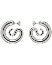 Panconesi - Boucles d'oreilles à anneau sculpturales argentées à zircone cubique - Lyst