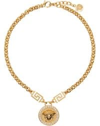 Versace - Gold 'la Medusa Greca' Necklace - Lyst