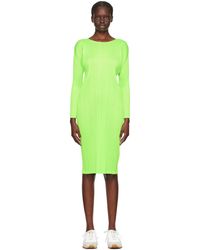 Pleats Please Issey Miyake - Green Monthly Colors September Midi Dress - Lyst
