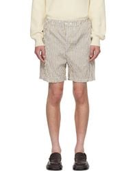 Bottega Veneta - Crushed Tech Cotton Stripe Shorts - Lyst