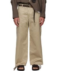 Sacai - Tan Cotton Chino X Nylon Twill Cargo Pants - Lyst