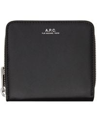 A.P.C. - . Black Emmanuel Compact Wallet - Lyst