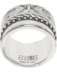 MM6 by Maison Margiela - Double Floral Motif Ring - Lyst