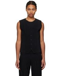 Homme Plissé Issey Miyake - Homme Plissé Issey Miyake Black Basics Vest - Lyst