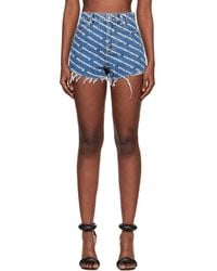 Alexander Wang - Denim Bite Logo Shorts - Lyst