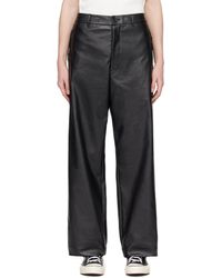N. Hoolywood - Drawstring Faux-leather Trousers - Lyst