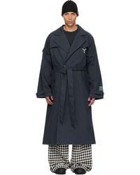 Reese Cooper - Trench Bleu Marine En Sergé De Coton À Double Boutonnage - Lyst