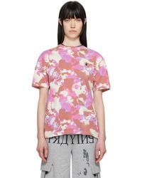A Bathing Ape - T-Shirt Surdimensionné Rose À Motif Camouflage Map - Lyst