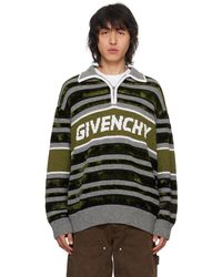 Givenchy - グレー&ーン ハーフジップ ニットポロシャツ - Lyst