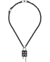 Givenchy - Gunmetal Small Lock Necklace - Lyst
