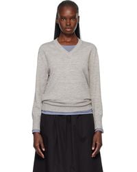 NOTHING WRITTEN - Marine V-Neck Pullover Sweater - Lyst