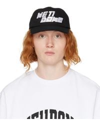 we11done - Casquette Noire À Logo Et À Effet Délavé - Lyst
