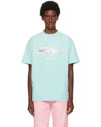 Palm Angels - Shark-print Organic Cotton T-shirt - Lyst