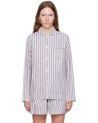 Tekla - Chemise de pyjama mauve et blanc à rayures - Lyst