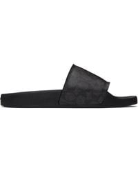 COACH - Coated Canvas Pool Slides - Lyst