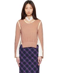Acne Studios - Tan Wrinkled V-Neck Sweater - Lyst