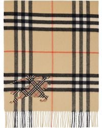 Burberry - Wide Cross Stitch Ekd Check Cashmere Scarf - Lyst
