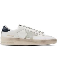 Golden Goose - White & Navy Stardan Sneakers - Lyst