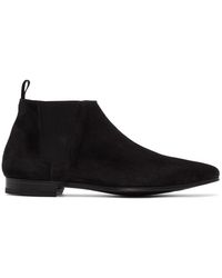 Paul Smith Black Suede Marlowe Chelsea Boots