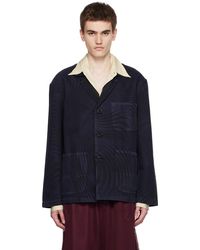 Dries Van Noten - Navy Printed Blazer - Lyst