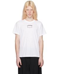 Ganni - White Relaxed T-shirt - Lyst