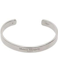 Maison Margiela - Silver Logo Cuff Bracelet - Lyst
