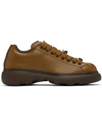 Burberry - Brown Leather Ranger Sneakers - Lyst