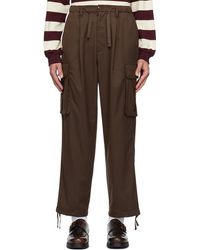 Uniform Bridge - Pantalon cargo brun à cordons coulissants - Lyst