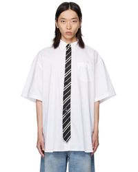 Vetements - Chemise À Manches Courtes Blanche À Appliqué De Cravate - Lyst