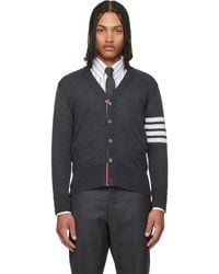 Thom Browne - Merino Wool 4-Bar Classic Cardigan - Lyst