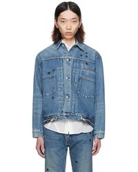 Undercover - Blue Embroidered Denim Jacket - Lyst