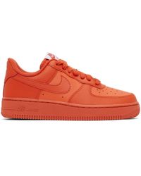 Nike Orange Air Force 1 '07 Sneakers - Red