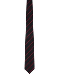 Husbands - Cravate noire à rayures en tissu jacquard - Lyst