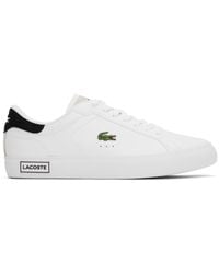 Lacoste - White & Black Powercourt Leather Sneakers - Lyst