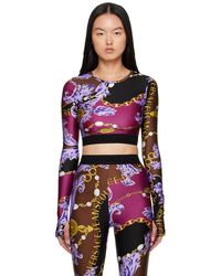 Versace - Purple Chain Couture Long Sleeve T-shirt - Lyst