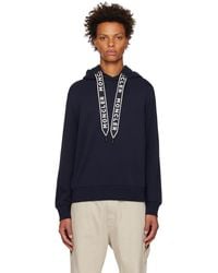 Moncler - Navy Embroidered Drawstring Hoodie - Lyst