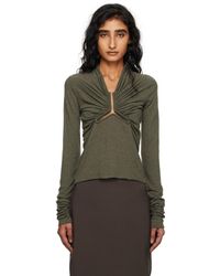 Rick Owens - Khaki Concordians Allanah Ls T-Shirt - Lyst