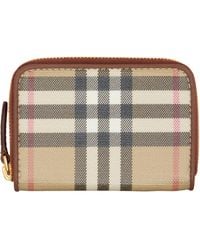 Burberry - Small Check Zip Wallet - Lyst