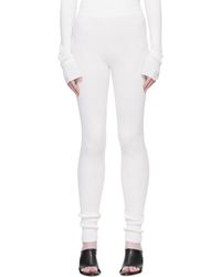 Rier - Off- Fine Rib Silk Longjohn Leggings - Lyst