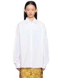 Dries Van Noten - White Spread Collar Shirt - Lyst