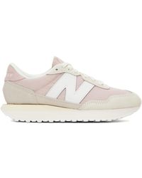 New Balance - Pink & White 237 Sneakers - Lyst