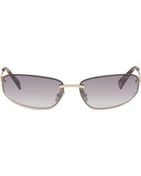 Miu Miu - Rimless Metal Oval Sunglasses - Lyst